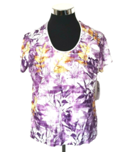 New with Tags Tan Jay Nygard Blouse Women&#39;s Size Large Multicolor Floral SS - £14.85 GBP