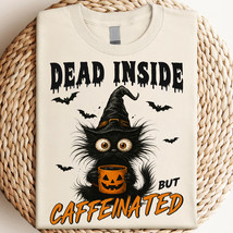Dead Inside But Caffeinated PNG, Cute Witch Cat Halloween PNG, Coffee Lo... - $3.43 CAD