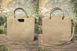 Kate Spade Deco Lock Market Satchel FA14 Beige Nude Leather Tote Bag Cro... - $199.99