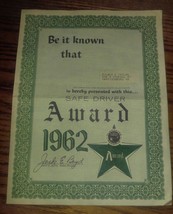 1962 Guarantee Reserve Life Insurance Safe Driver Award Mailing Advertis... - $15.99