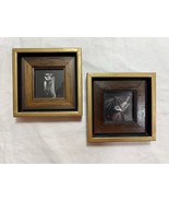 Vintage 2 ACEO Mini Picture Frames Square 3.5&quot; x 3.5&quot;  Wood Antique Gold... - $62.41 CAD