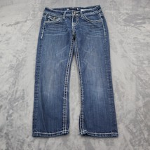 Vigoss Pants Womens 27 Blue Flat Front Low Rise Straight Cut Capri Bottoms - £23.33 GBP
