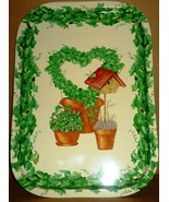 BEAUTIFUL PAINTED TIN TRAY FOR GARDENING LOVER WITH GRAPE VINE - £3.14 GBP
