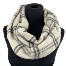 ANN TAYLOR LOFT infinity scarf - NEW 18&quot; neutral plaid loop soft acrylic... - $15.00