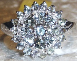 Blue Tanzanite Trillion & Round Cocktail Ring, 925 Silver, Size 9, 1.65(Tcw) - $59.99