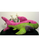 (Y24D4B8) Petting Zoo Plush Shark Stuffed Animal Pink Green Quality - £15.70 GBP