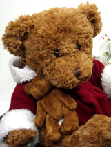  (Y24L3B3) Shanghai Toy Time Plush Bear Mom Baby Stuffed Animal Christmas - £19.63 GBP