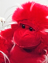 (Y24L3B3) Fiesta Plush Red White Tuffs Gorilla Stuffed Animal Valentine Heart  - £24.04 GBP