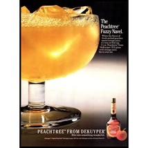 1987 Dekuyper Peachtree Schnapps Vintage Print Ad Fuzzy Navel Cocktail Wall Art - $10.97