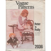 Vogue 2036 Peter and Polly Large Rag Doll &amp; Clothing Cottagecore Pattern Uncut - £10.01 GBP