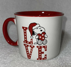 Peanuts Snoopy Gibson 20 oz Ceramic Oversized Christmas LOVE Holiday Mug Cup NEW - £12.78 GBP