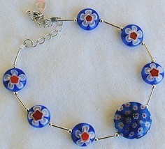 Blue morano flower bracelet - $25.00