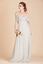Birdy Grey Jane  DRESS CHIFFON DOVE GRAY Small NEW NWT BRIDESMAID No slit - $671.54 MXN