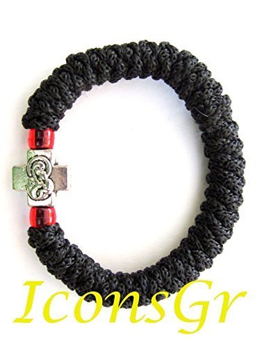 Handmade Christian Orthodox Greek Chotki, Komboskoini,prayer Rope Black Flexible
