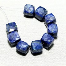 9pcs Natural Lapis Lazuli Faceted Cube Beads Loose Gemstone 68.40cts Siz... - £6.75 GBP