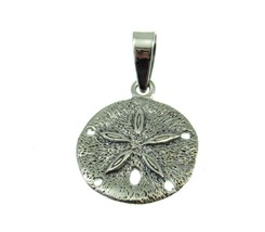Small Handcrafted Solid 925 Sterling Silver SAND DOLLAR Charm Pendant - £11.47 GBP