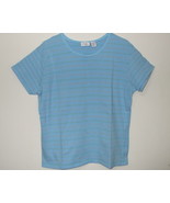 Womens Envision Avenue Blue Stripe Short Sleeve Top XL - £3.14 GBP
