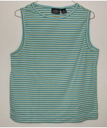 Womens Sonoma Jean Co Teal Stripe Sleeveless Top Size XL - £3.14 GBP