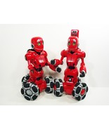 (Y22C4B5) Pair of Red Tri-Bot Wow Wee Robots with a Remote No Box or Manual - £62.84 GBP