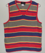 Women Sonoma Jean Co. Stripe Multi Color Sleeveless V Neck Sweater Size XL - $9.95