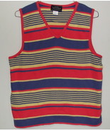 Women Sonoma Jean Co. Stripe Multi Color Sleeveless V Neck Sweater Size XL - £7.92 GBP