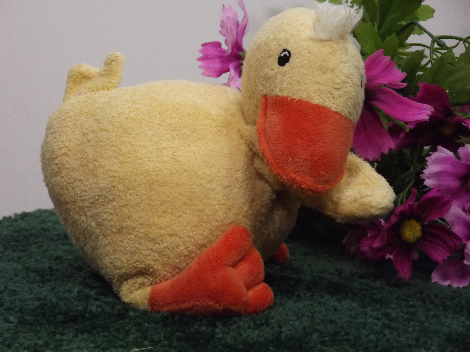 (Y24B15) Steiff Tag Attached Germany Yellow Duck Soft Plush Stuffed Animal - $39.99