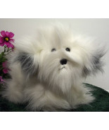 (Y24J3B15) Stuffed Plush Animal Playful Pals Plush Dog Long Hair White &amp;... - £19.63 GBP