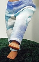 (I20B35) Clothes American Handmade Blue Clouds Pants 18&quot; Inch Dolls  - £7.85 GBP