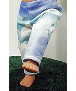 (I20B35) Clothes American Handmade Blue Clouds Pants 18&quot; Inch Dolls  - £7.95 GBP