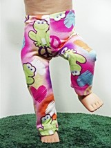 (I20B35) Clothes American Handmade Pink Frog Peace Pants 18&quot; Doll  - $9.99