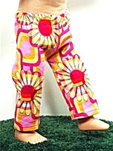(I20B35) Clothes America Handmade Pink Floral Pants 18" Doll - $9.99