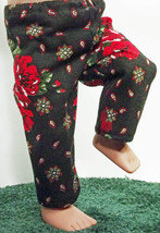 (I20B35) Clothes American Handmade Black Red Roses Paisley Pants 18" Inch Doll  - $9.99