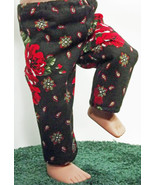 (I20B35) Clothes American Handmade Black Red Roses Paisley Pants 18&quot; Inc... - €8,57 EUR