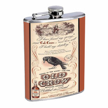Old Crow Kentucky Whiskey Vintage Ad Flask 8oz 026 - $14.48