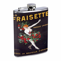 Italian Illustration Woman Wearing Strawberries Flask 8oz 220 - £11.66 GBP