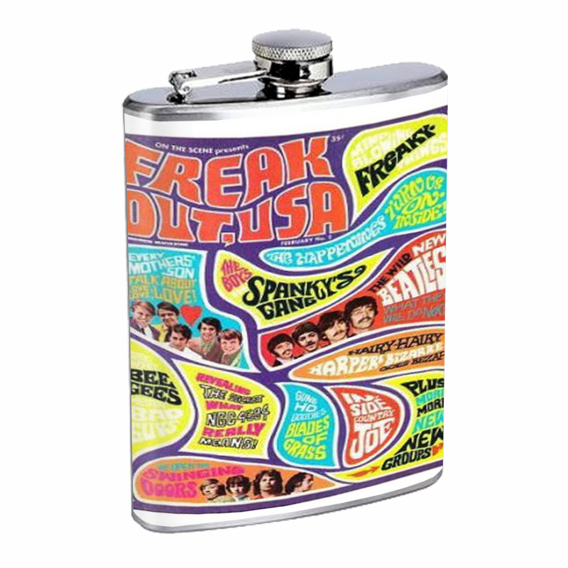 Freak Out 1960s Beatles Pop Flask 8oz 404