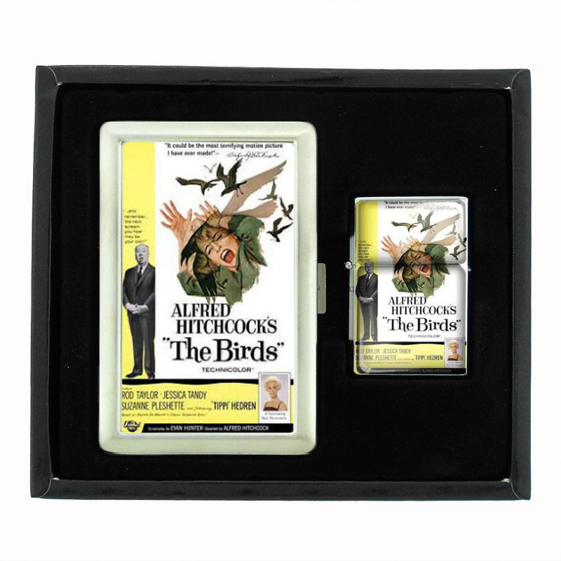 Alfred Hitchcock The Birds Horror Cigarette Case Oil Lighter Set 118