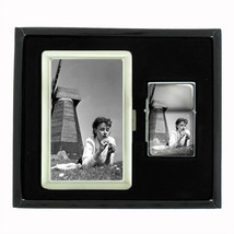 Audrey Hepburn Windmill Photo Cigarette Case Oil Lighter Set 147 - £12.17 GBP