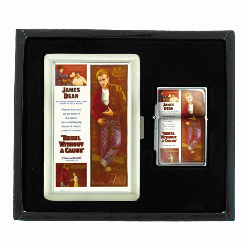 James Dean Rebel Without A Cause Cigarette Case Oil Lighter Set 189