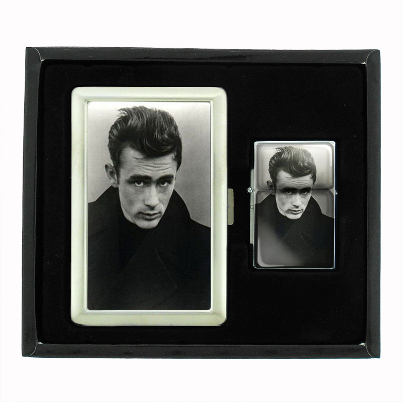 James Dean Moody Drama Cigarette Case Oil Lighter Set 268