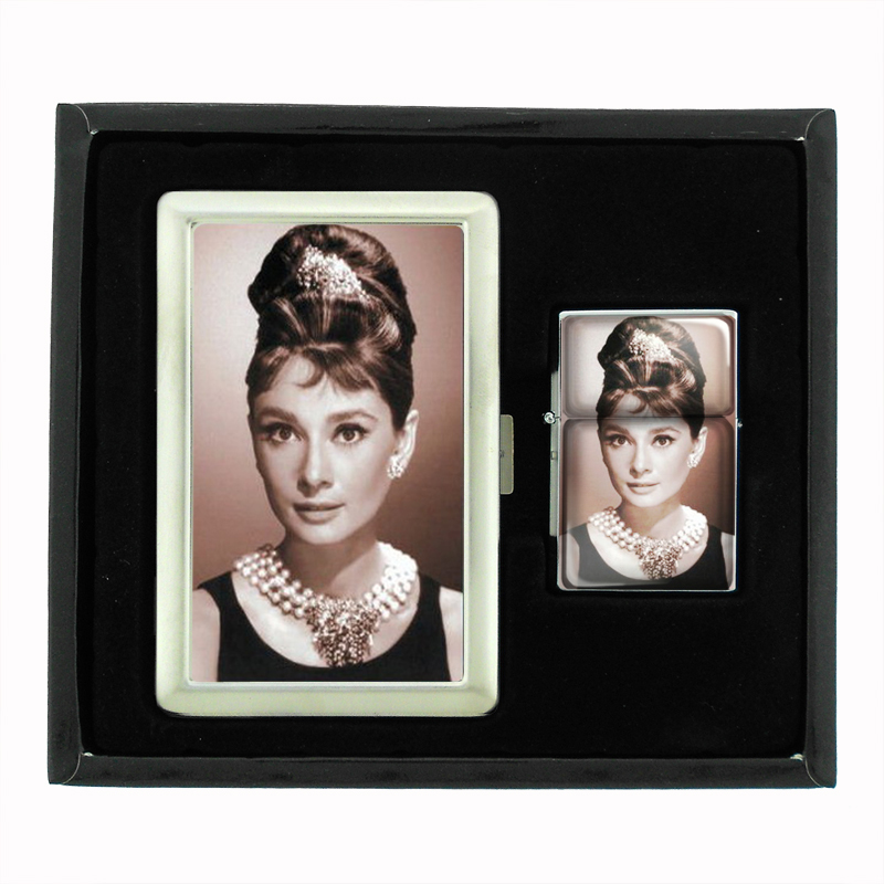 Audrey Hepburn Tiffany's Cigarette Case Oil Lighter Set 303