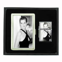 Princess Diana Sexy Photo B&amp;W Cigarette Case Oil Lighter Set 298 - £12.40 GBP