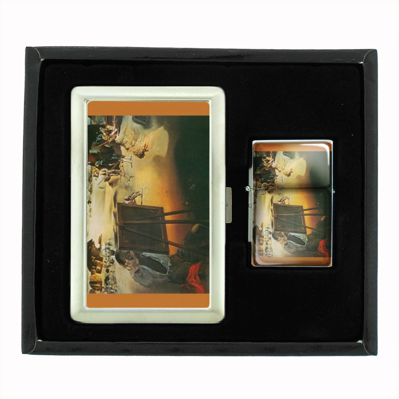 Salvador Dali Impressions Of Africa Cigarette Case Oil Lighter Set 307