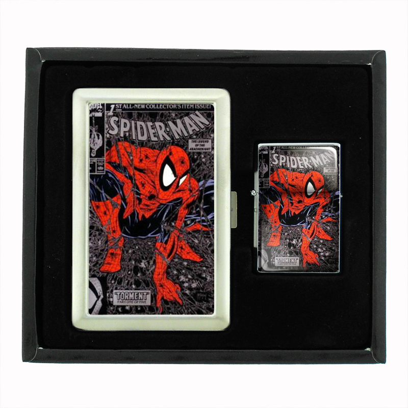 Spider-Man 1 Modern Comic Book Cigarette Case Oil Lighter Set 342