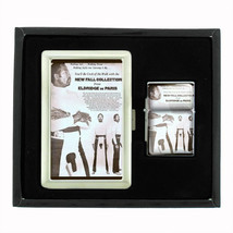 Eldridge Cleaver Black Panther Cigarette Case Oil Lighter Set 398 - £12.17 GBP
