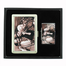 Groucho Chico Harpo Marx Brothers Cigarette Case Oil Lighter Set 411 - £12.37 GBP