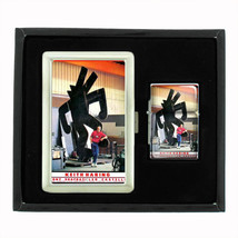 Keith Haring Photo &amp; Sculpture Cigarette Case Oil Lighter Set 427 - £12.45 GBP
