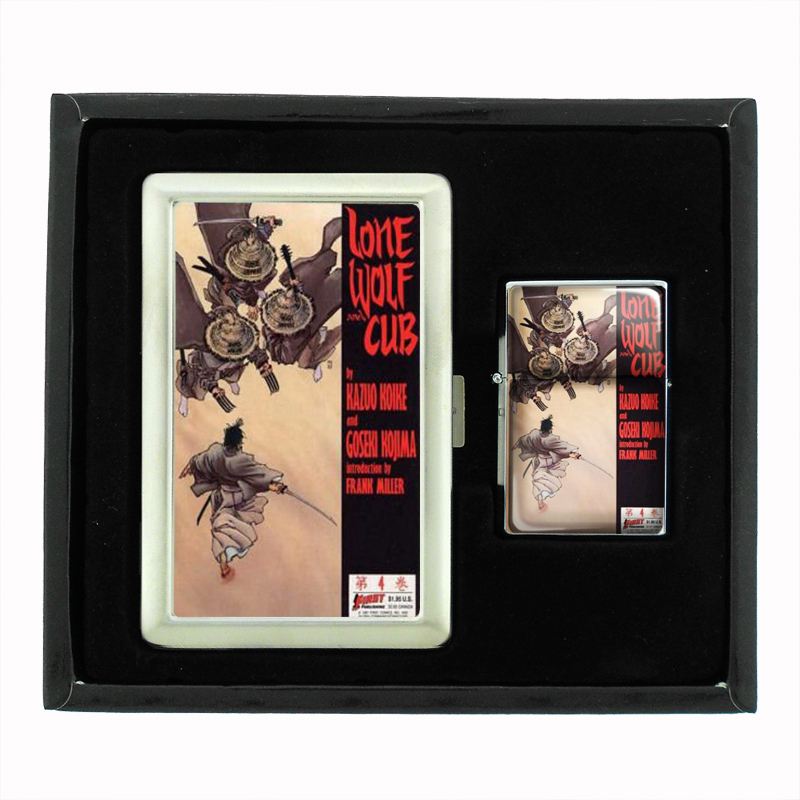 Lone Wolf Comic Book #4 Cigarette Case Oil Lighter Set 433