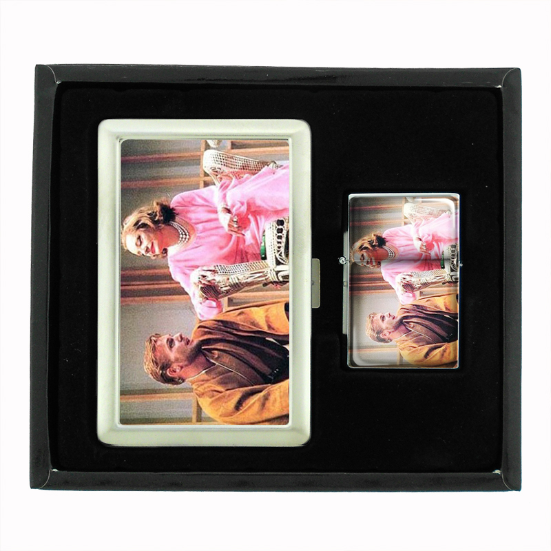 TAB HUNTER, TALLULAH BANKHEAD Cigarette Case Oil Lighter Set 482