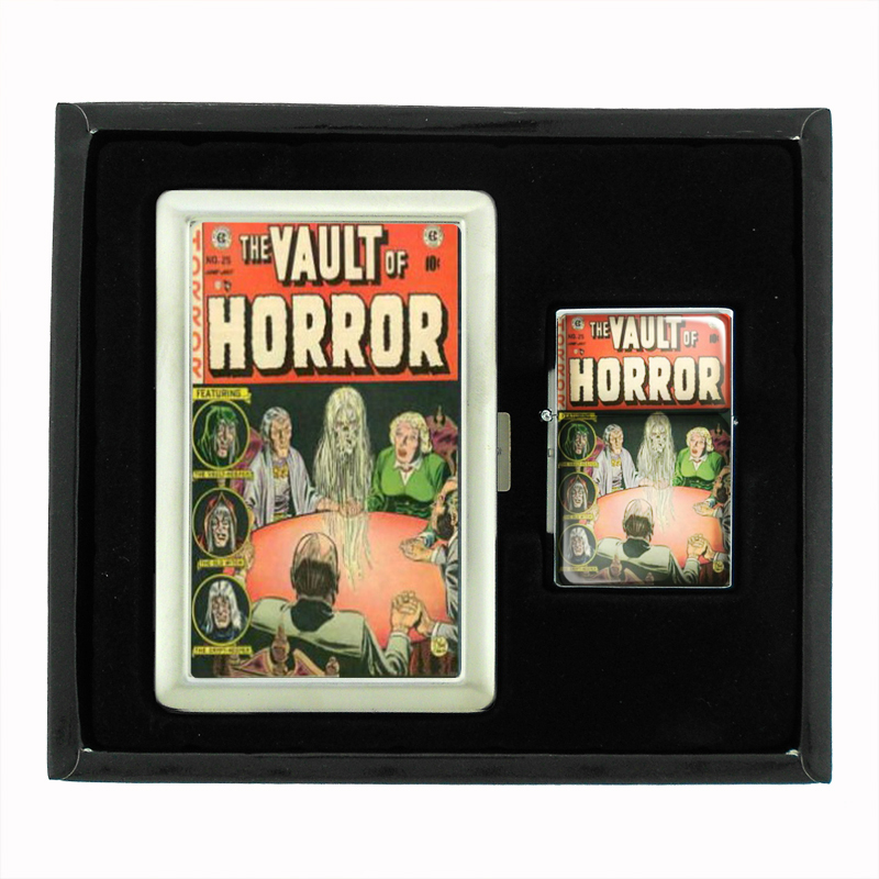 Vault Of Horror Ec Comic Book Seance Cigarette Case Oil Lighter Set 486